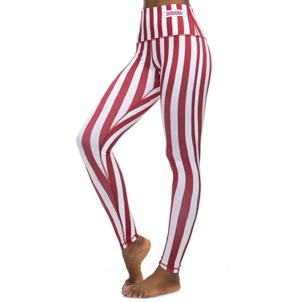 Indiana Striped Leggings - Red and White